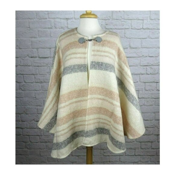 LC Lauren Conrad Brushed Lurex Poncho Caftan Wrap Sweater Blush NWT OS - Picture 5 of 12